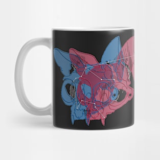 3-D Aquarius cat skull Mug